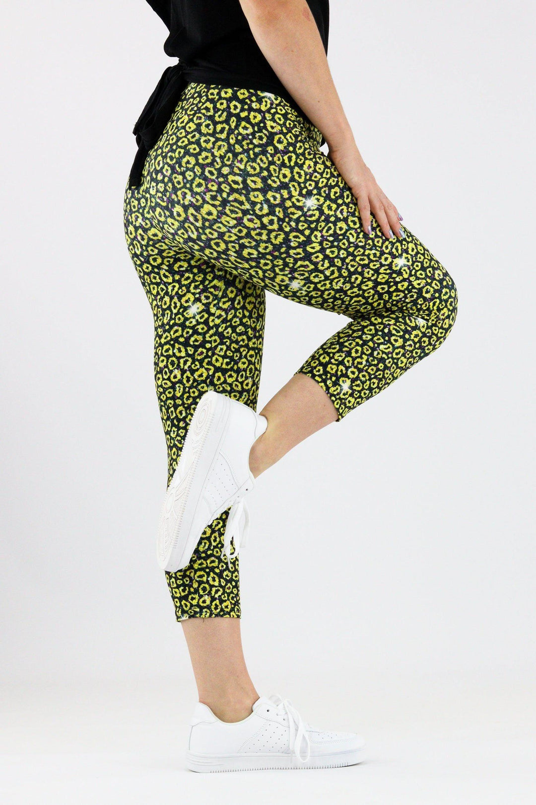 Golden Leopard - Casual Capri Leggings Casual Capri Leggings Pawlie   