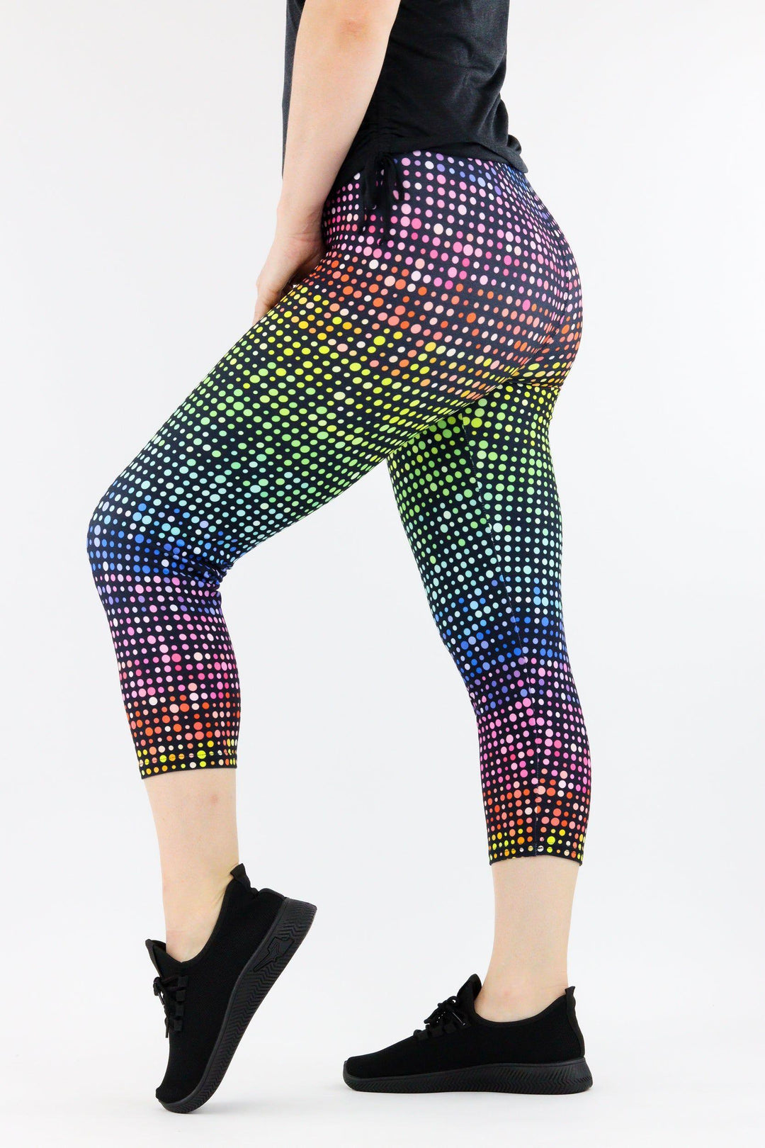 Rainbow Dots - Casual Capri Leggings Casual Capri Leggings Pawlie   