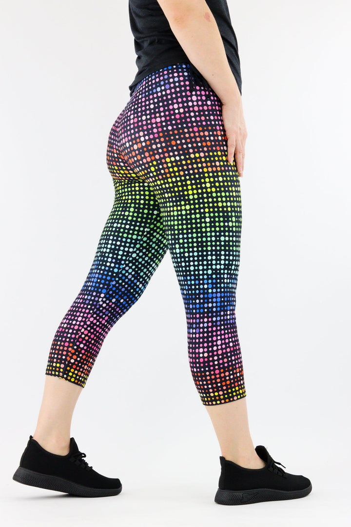Rainbow Dots - Casual Capri Leggings Casual Capri Leggings Pawlie   