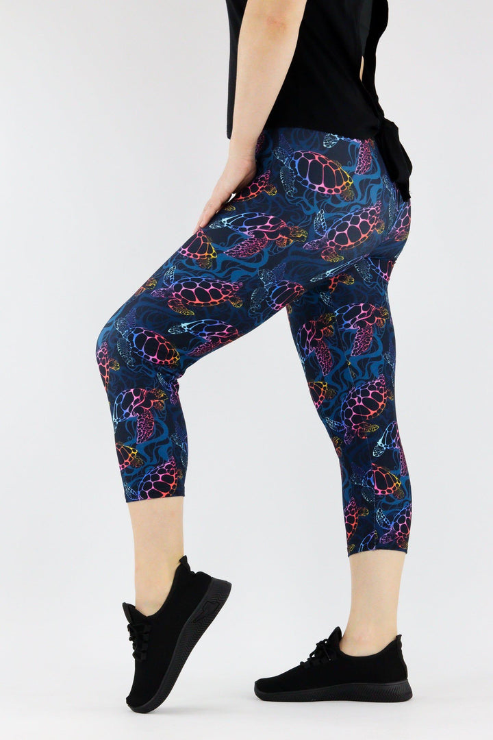 Turtle Ocean - Casual - Capri Leggings Casual Capri Leggings Pawlie   