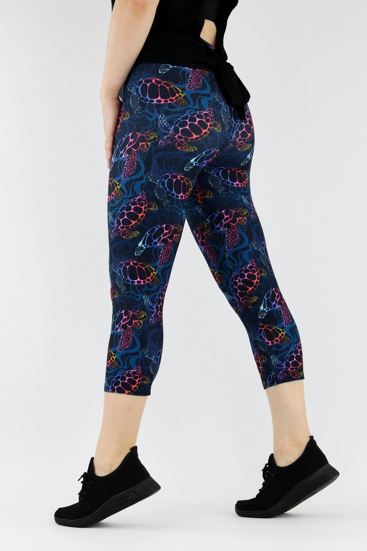 Turtle Ocean - Casual - Capri Leggings Casual Capri Leggings Pawlie   