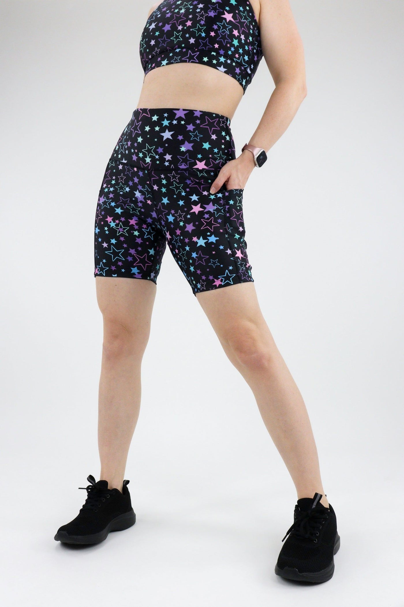 Neon Stars - Dynamic Active - Pocket Mid Shorts - Silicone Active Shorts Pawlie   