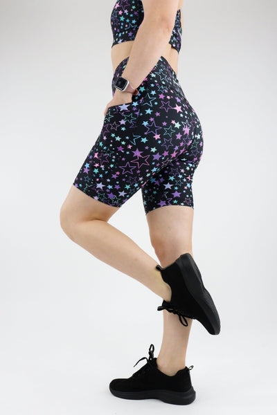 Neon Stars - Dynamic Active - Pocket Long Shorts Active Shorts Pawlie   