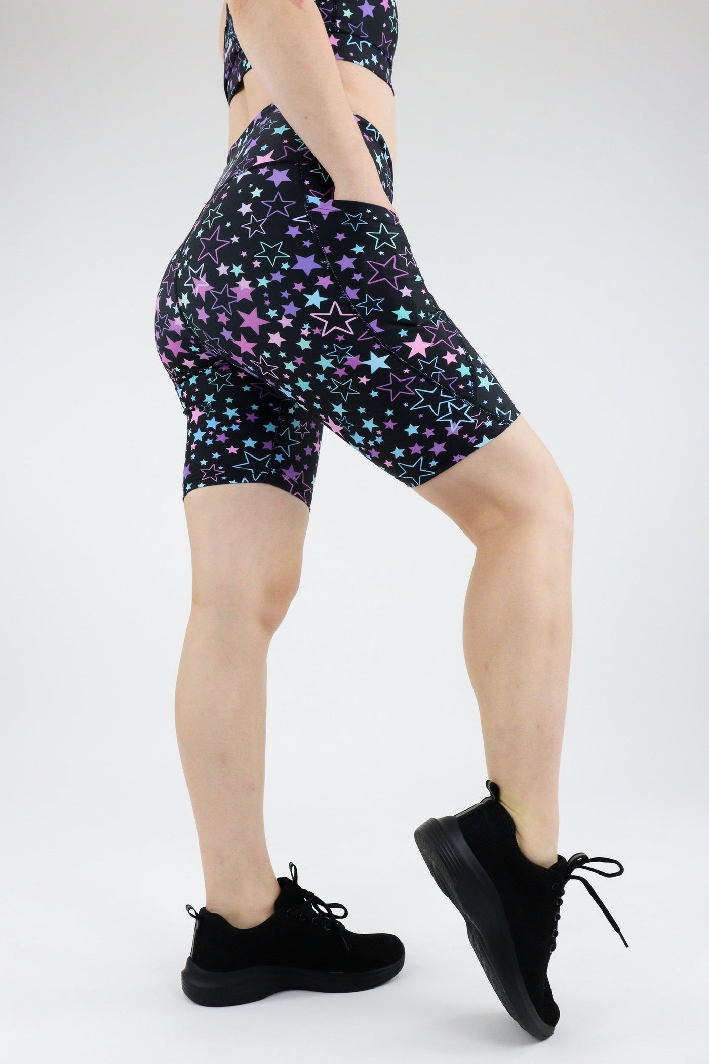 Neon Stars - Dynamic Active - Pocket Long Shorts Active Shorts Pawlie   