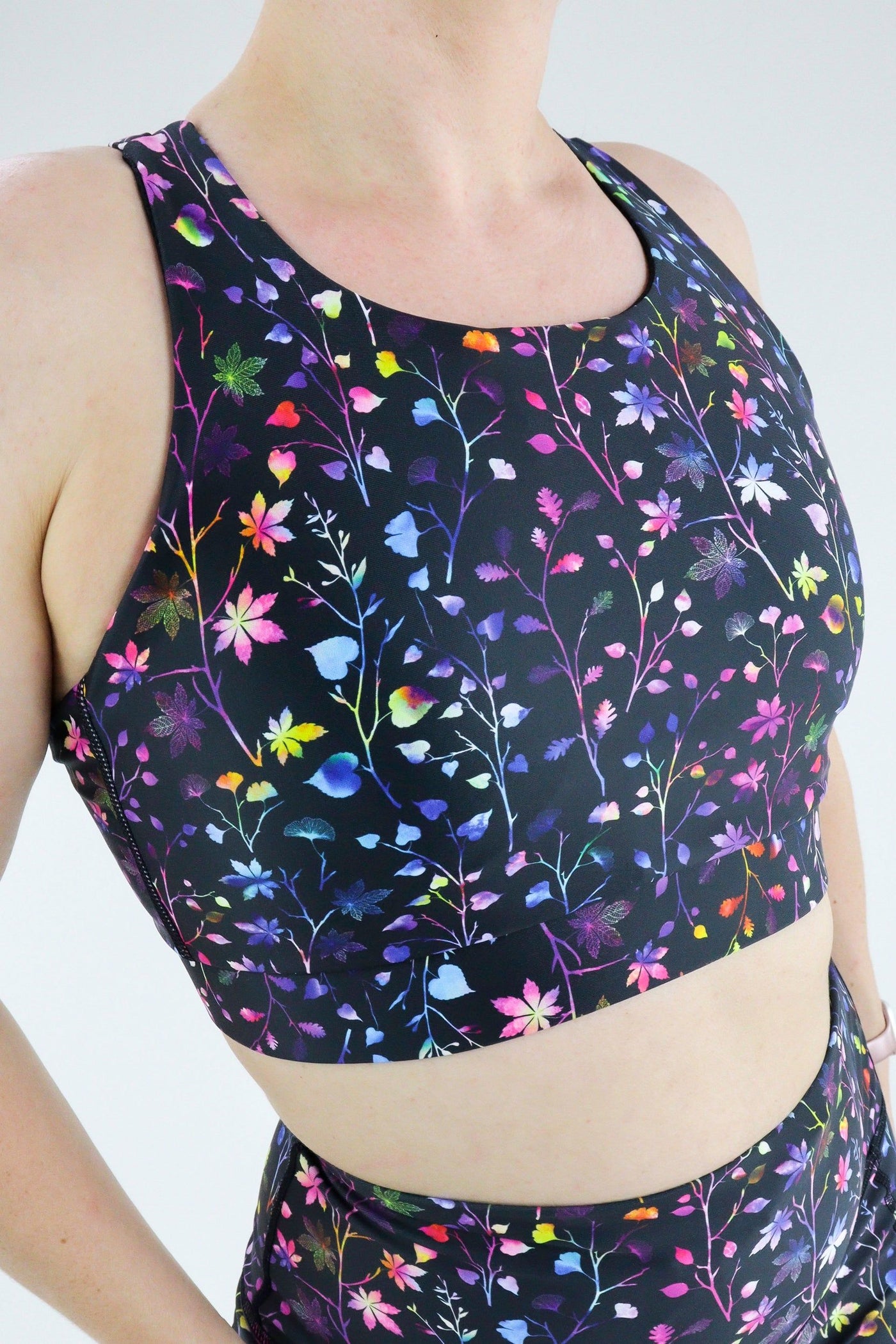 Little Leaves - Dynamic Active - Strappy Back Crop Top Active Sports Bra Pawlie   
