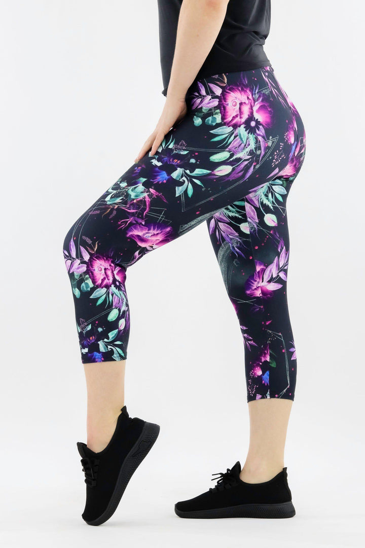 Evanescent Flower - Casual - Capri Leggings Casual Capri Leggings Pawlie   