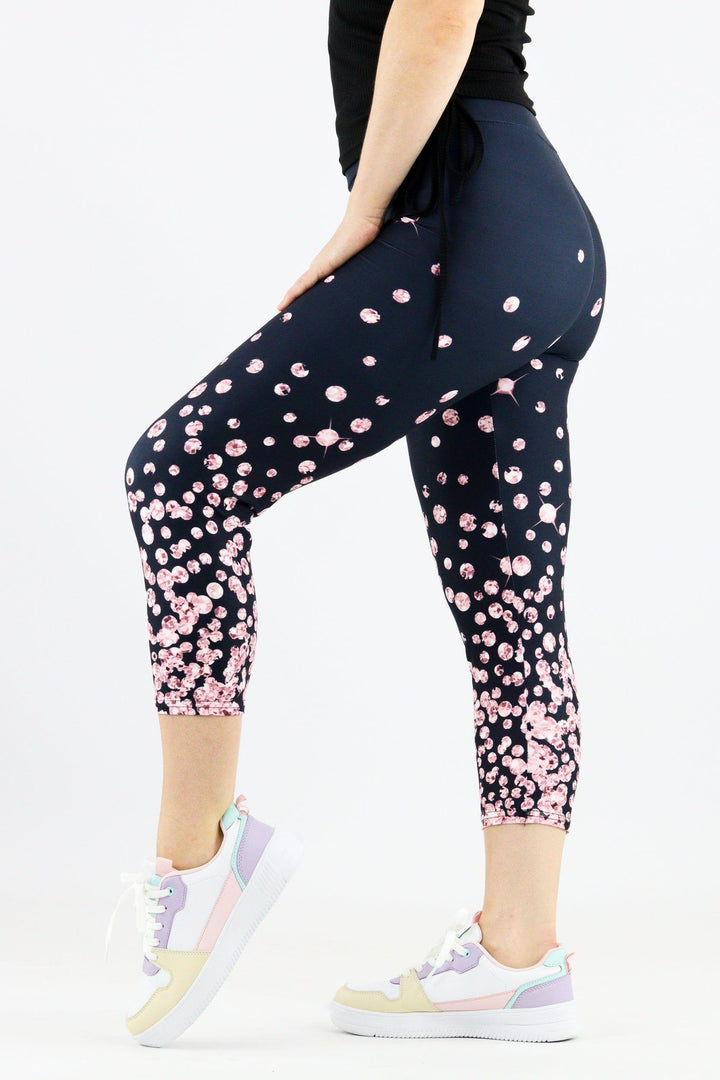Rose Gems - Casual Capri Leggings Casual Capri Leggings Pawlie   