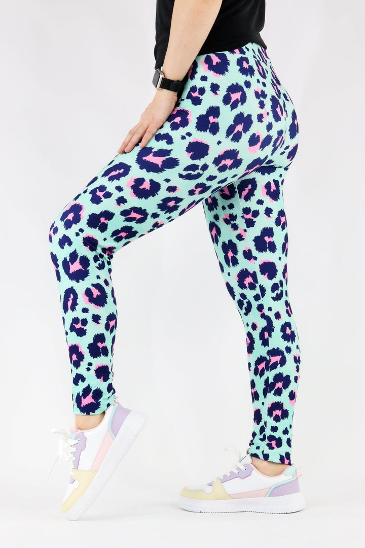 Minty Leopard - Casual Full Leggings Casual Full Leggings Pawlie   