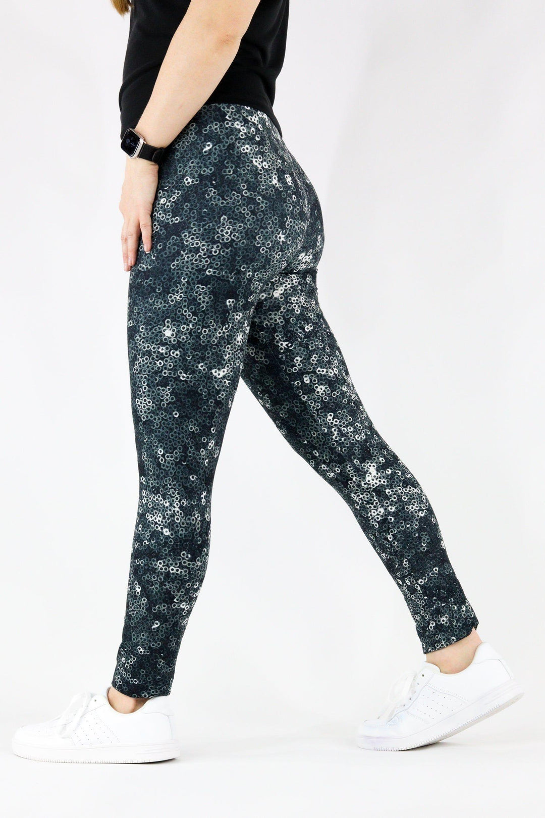 Midnight Sequins - Casual - Long Full Leggings Casual Full Leggings Pawlie   