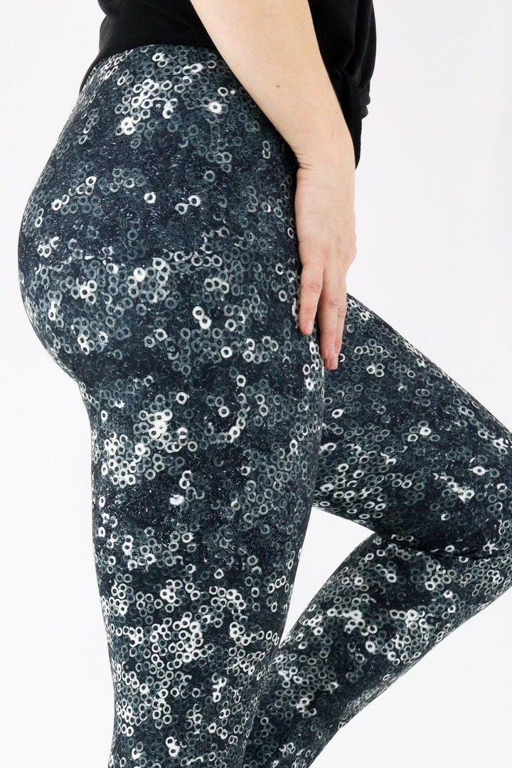 Midnight Sequins - Casual - Long Full Leggings Casual Full Leggings Pawlie   