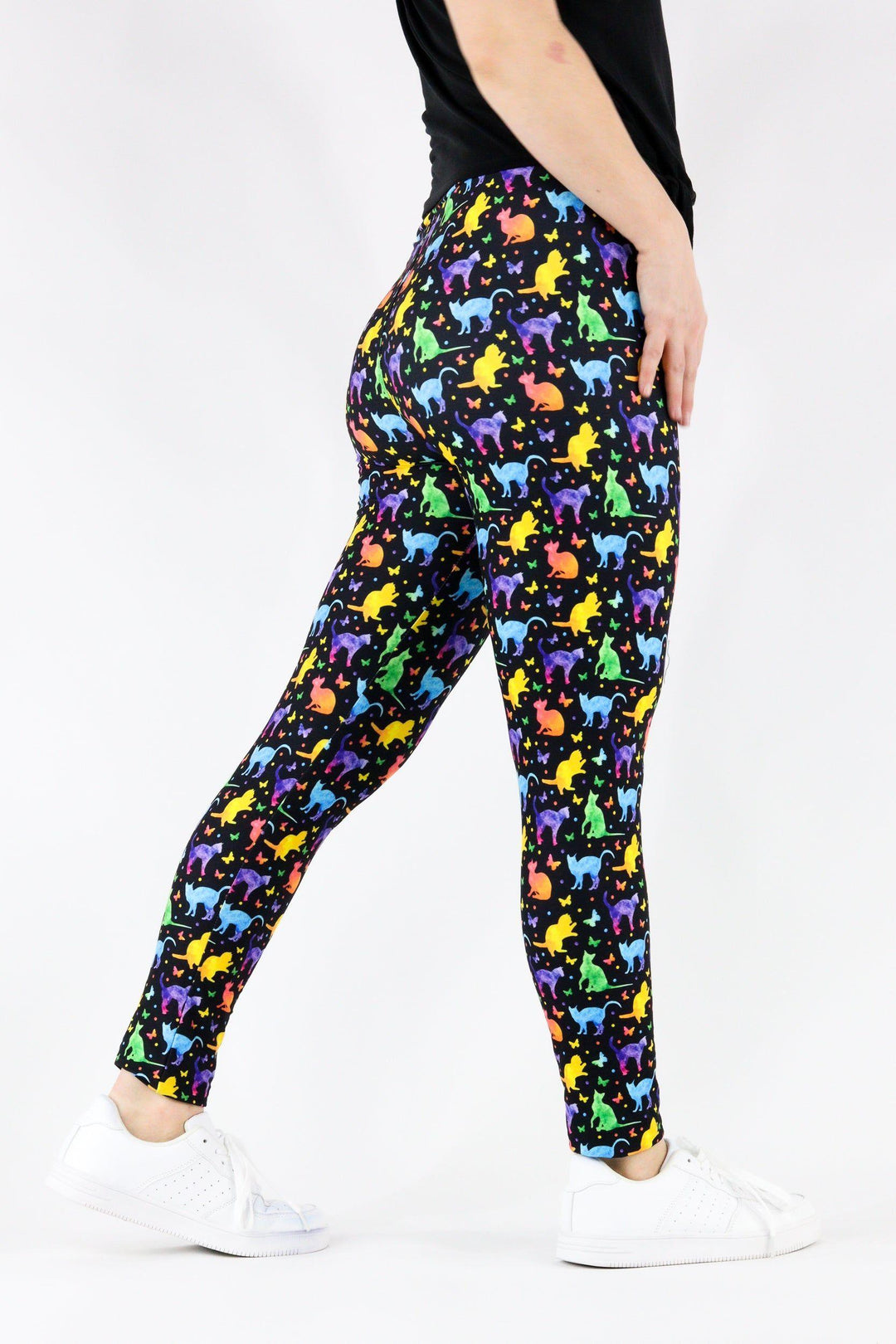 Water Colour Cats - Casual Full Leggings Casual Full Leggings Pawlie   