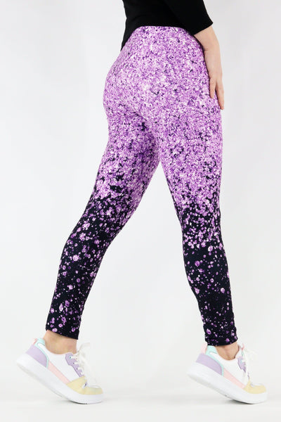 Glitter Burst Purple - Casual Full Leggings Casual Full Leggings Pawlie   