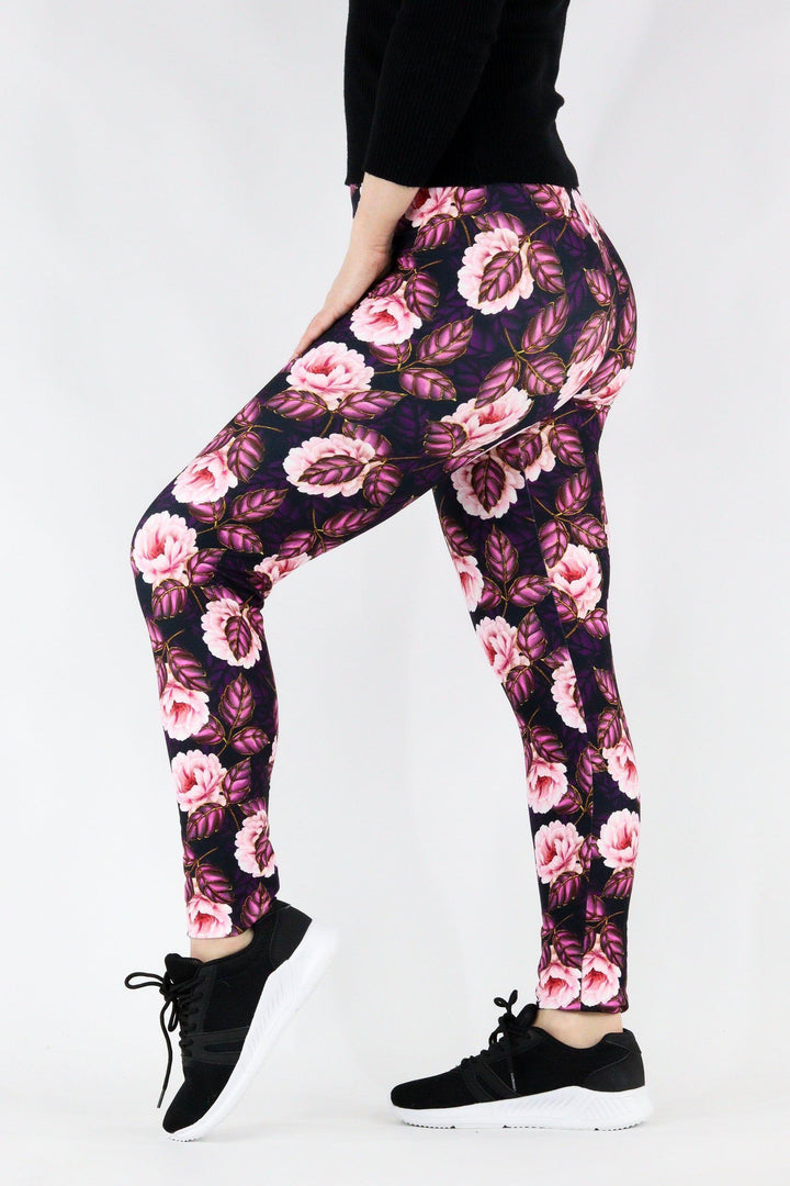 Opulence Flower - Casual - Long Full Leggings Casual Full Leggings Pawlie   