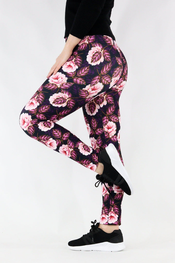 Opulence Flower - Casual - Long Full Leggings Casual Full Leggings Pawlie   
