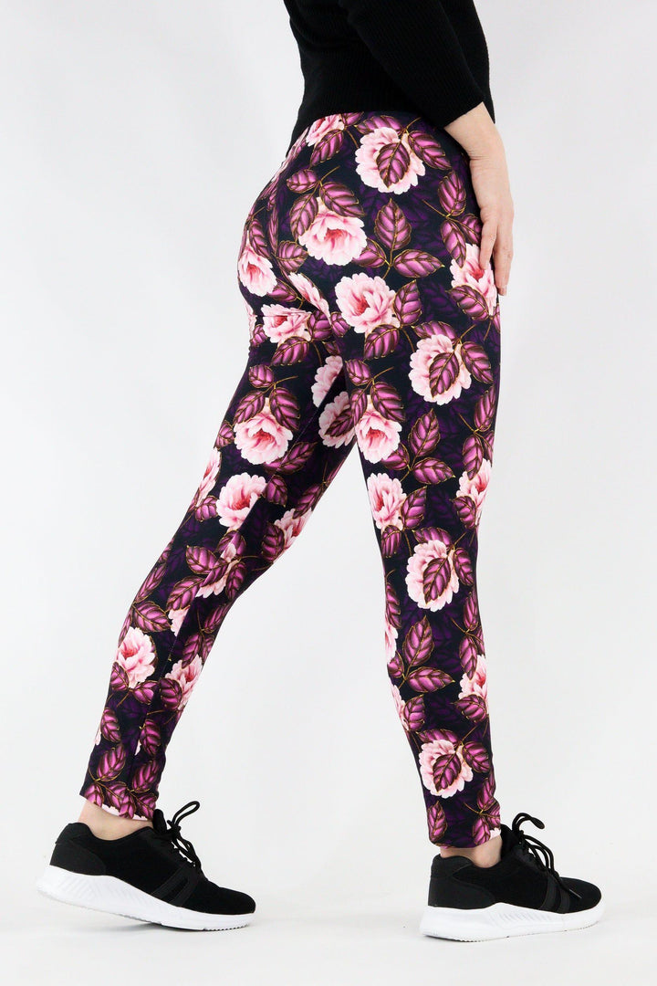 Opulence Flower - Casual - Long Full Leggings Casual Full Leggings Pawlie   