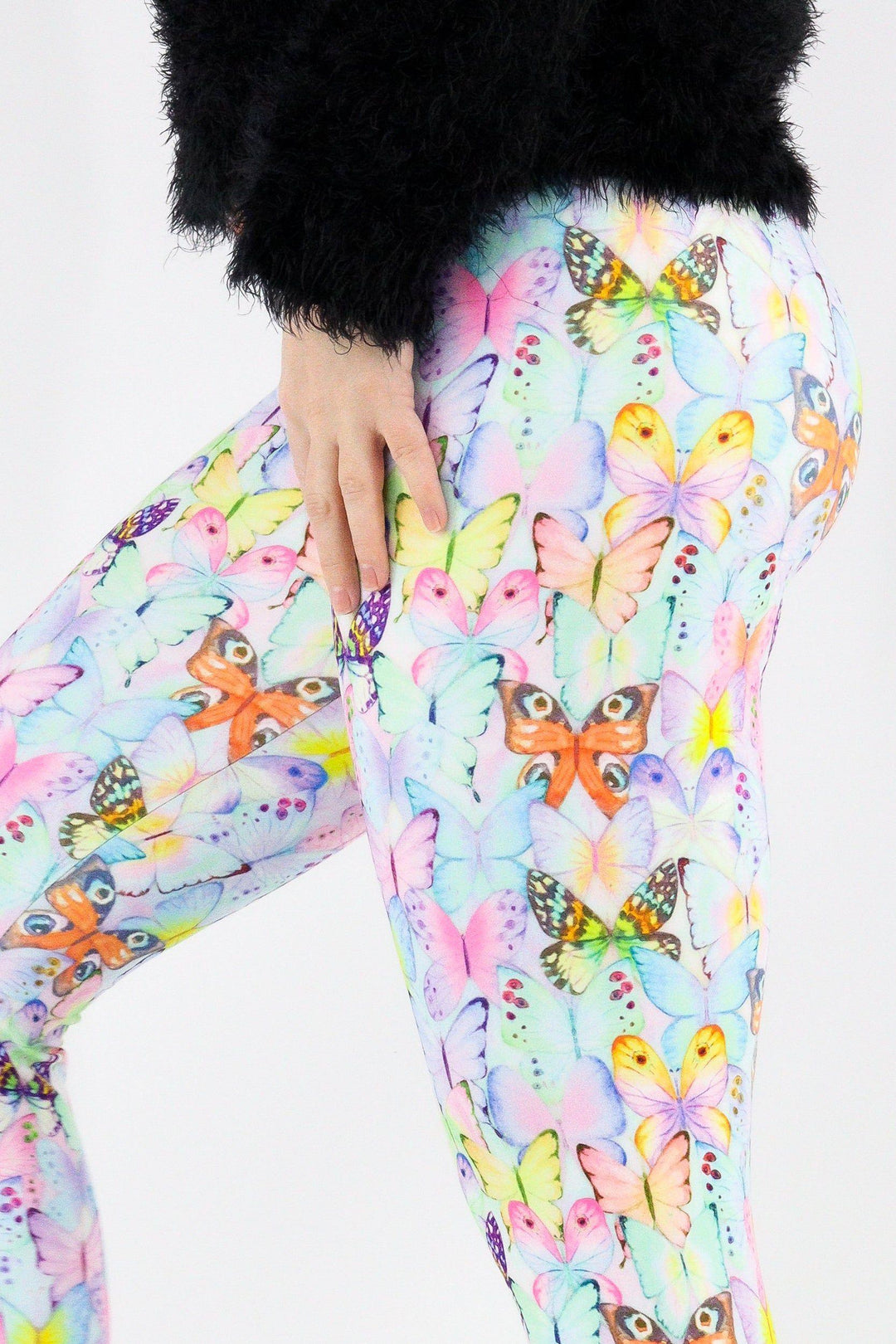 Pastel Butterfly - Casual Capri Leggings Casual Capri Leggings Pawlie   