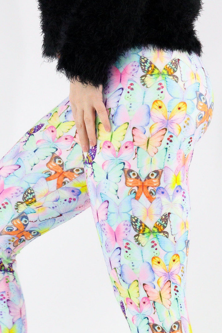 Pastel Butterfly - Casual Capri Leggings Casual Capri Leggings Pawlie   
