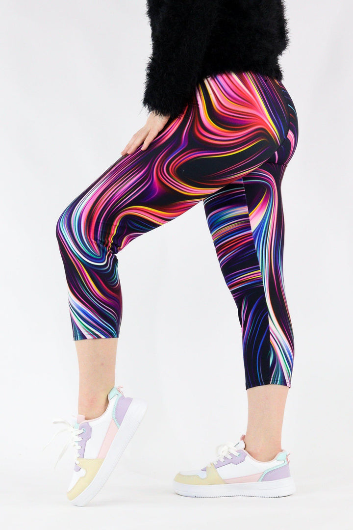 Transient Echo - Casual Capri Leggings Casual Capri Leggings Pawlie   