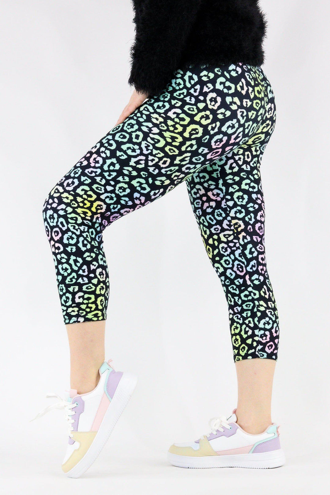 Iridescent Leopard - Casual Capri Leggings Casual Capri Leggings Pawlie   