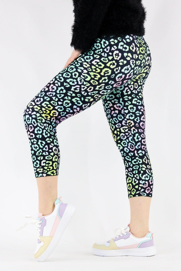 Iridescent Leopard - Casual Capri Leggings Casual Capri Leggings Pawlie   