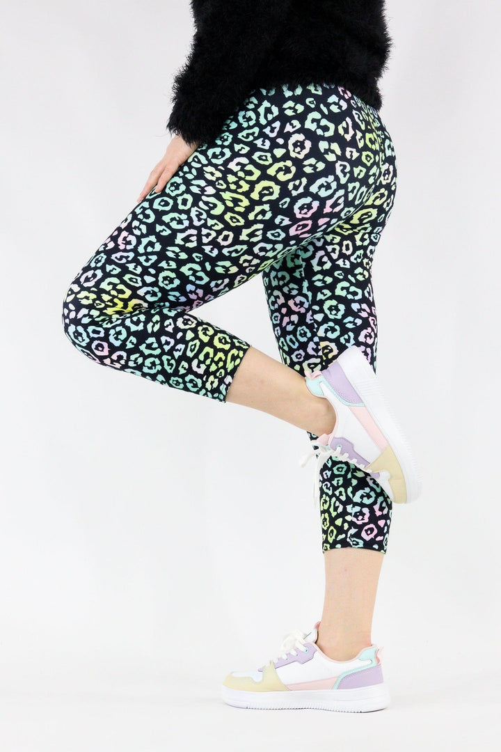 Iridescent Leopard - Casual Capri Leggings Casual Capri Leggings Pawlie   