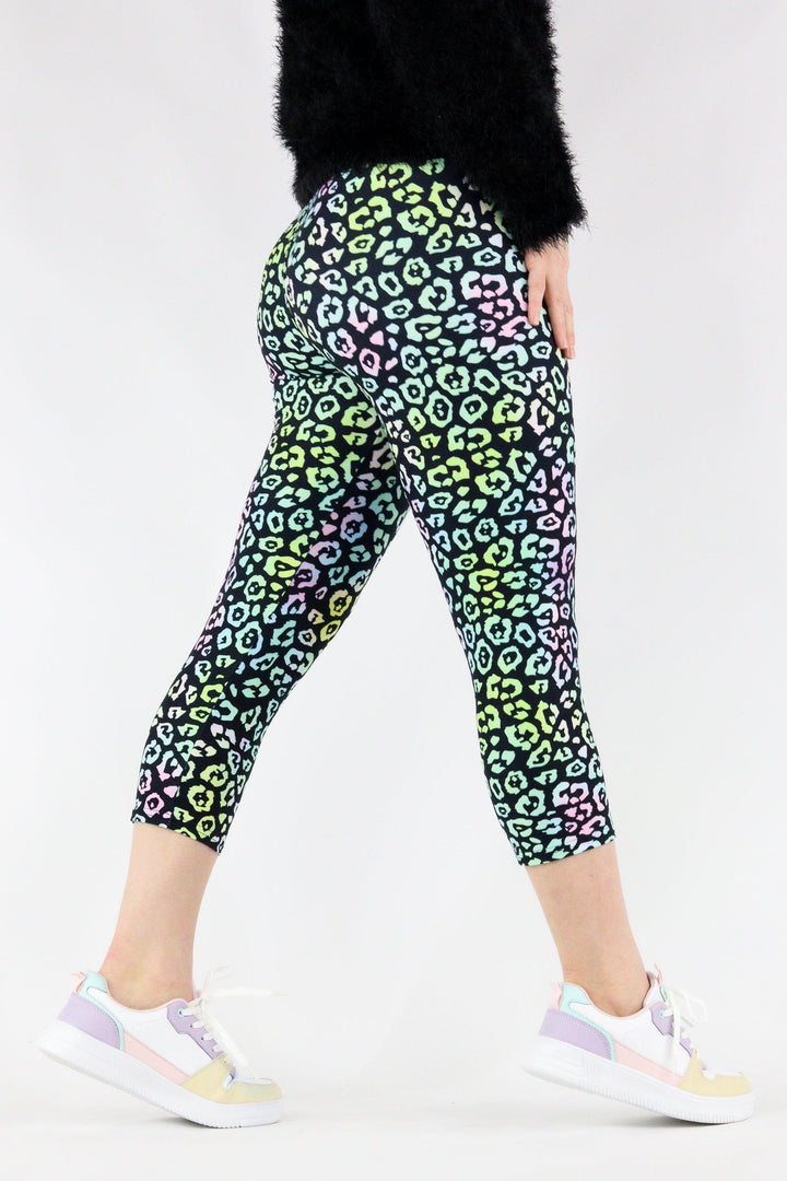 Iridescent Leopard - Casual Capri Leggings Casual Capri Leggings Pawlie   