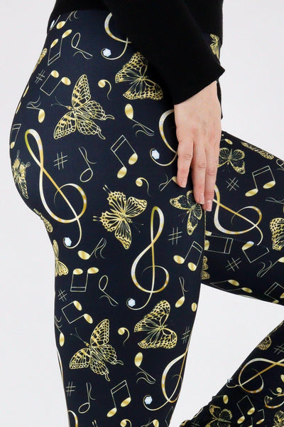 Musical Butterfly - Casual Full Leggings Casual Full Leggings Pawlie   