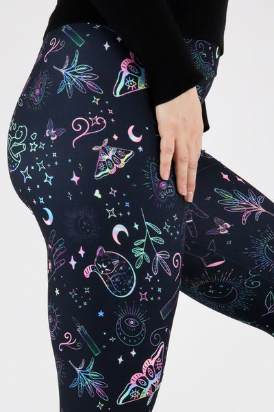 Holographic Witch - Casual Full Leggings Casual Full Leggings Pawlie   