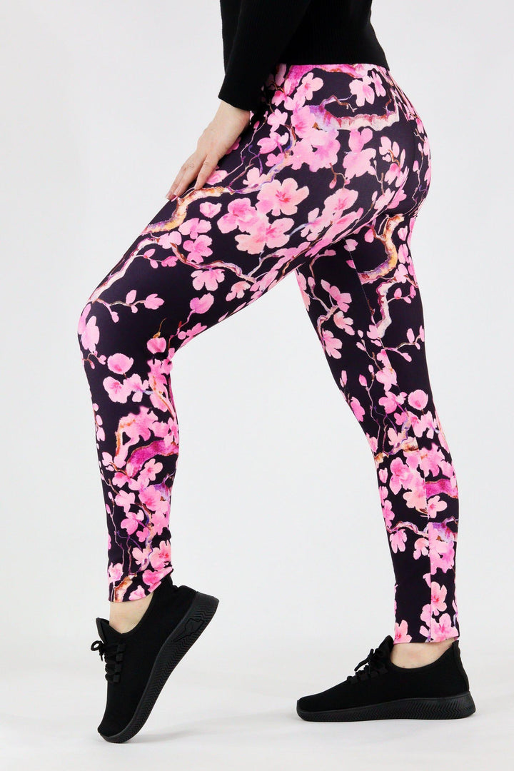 Watercolour Cherry Blossom - Casual - Long Full Leggings Casual Full Leggings Pawlie   