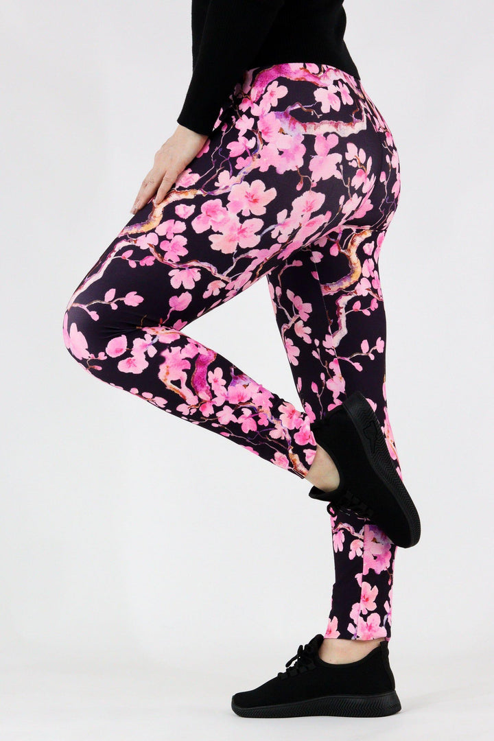 Watercolour Cherry Blossom - Casual - Long Full Leggings Casual Full Leggings Pawlie   