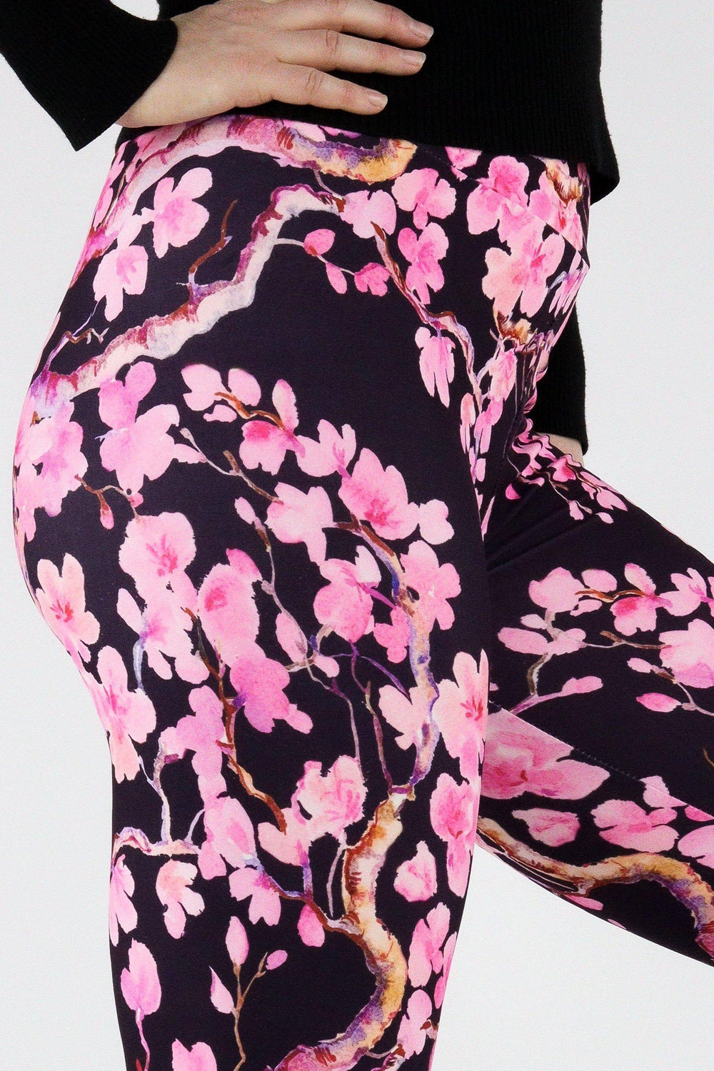 Watercolour Cherry Blossom - Casual - Long Full Leggings Casual Full Leggings Pawlie   