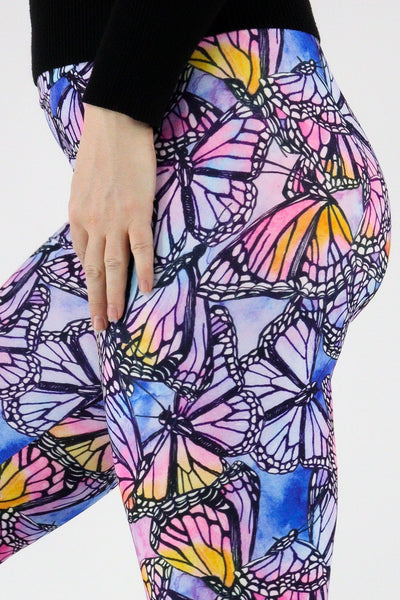 Watercolour Butterfly - Casual - Long Full Leggings Casual Full Leggings Pawlie   