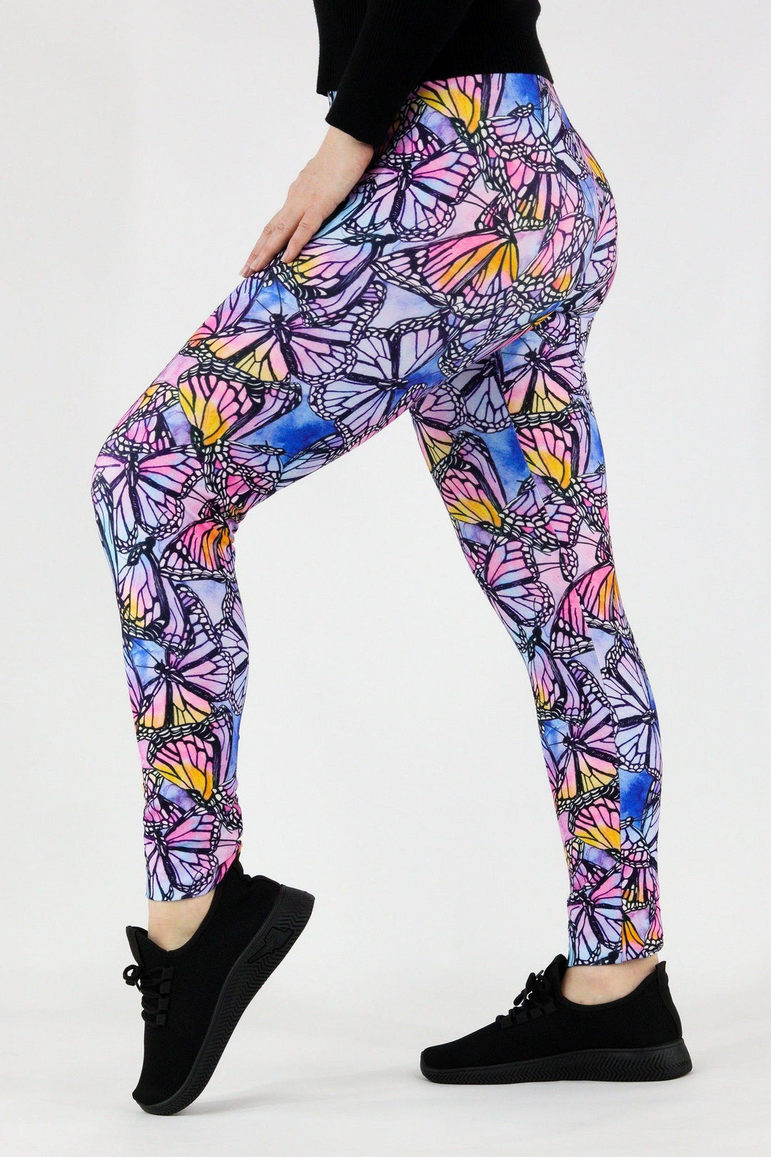 Watercolour Butterfly - Casual - Long Full Leggings Casual Full Leggings Pawlie   