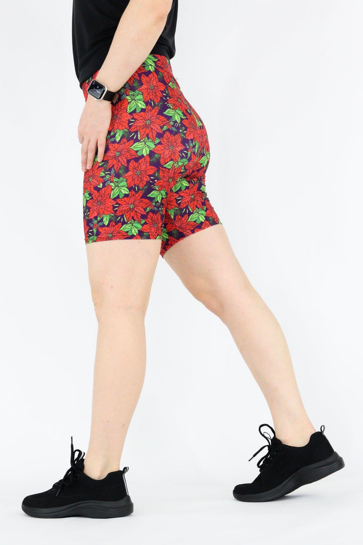 Christmas Poinsettia - Casual Mid Shorts Casual Shorts Pawlie   