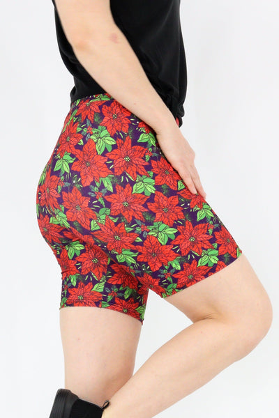 Christmas Poinsettia - Casual Mid Shorts Casual Shorts Pawlie   