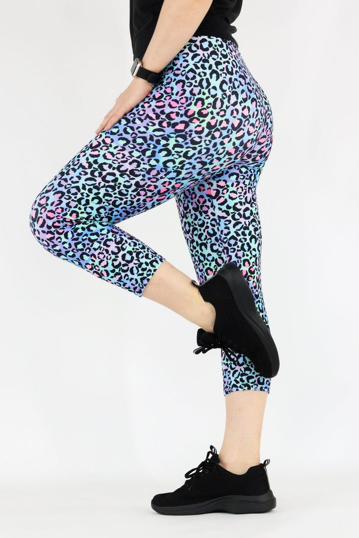 Leopard Sherbet - Casual Capri Leggings Casual Capri Leggings Pawlie   
