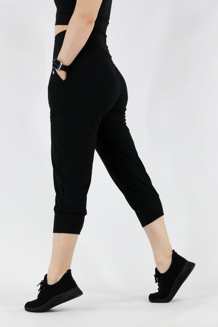 Black - Hybrid - Pocket Capri Joggers 1.0 Hybrid Joggers Pawlie   
