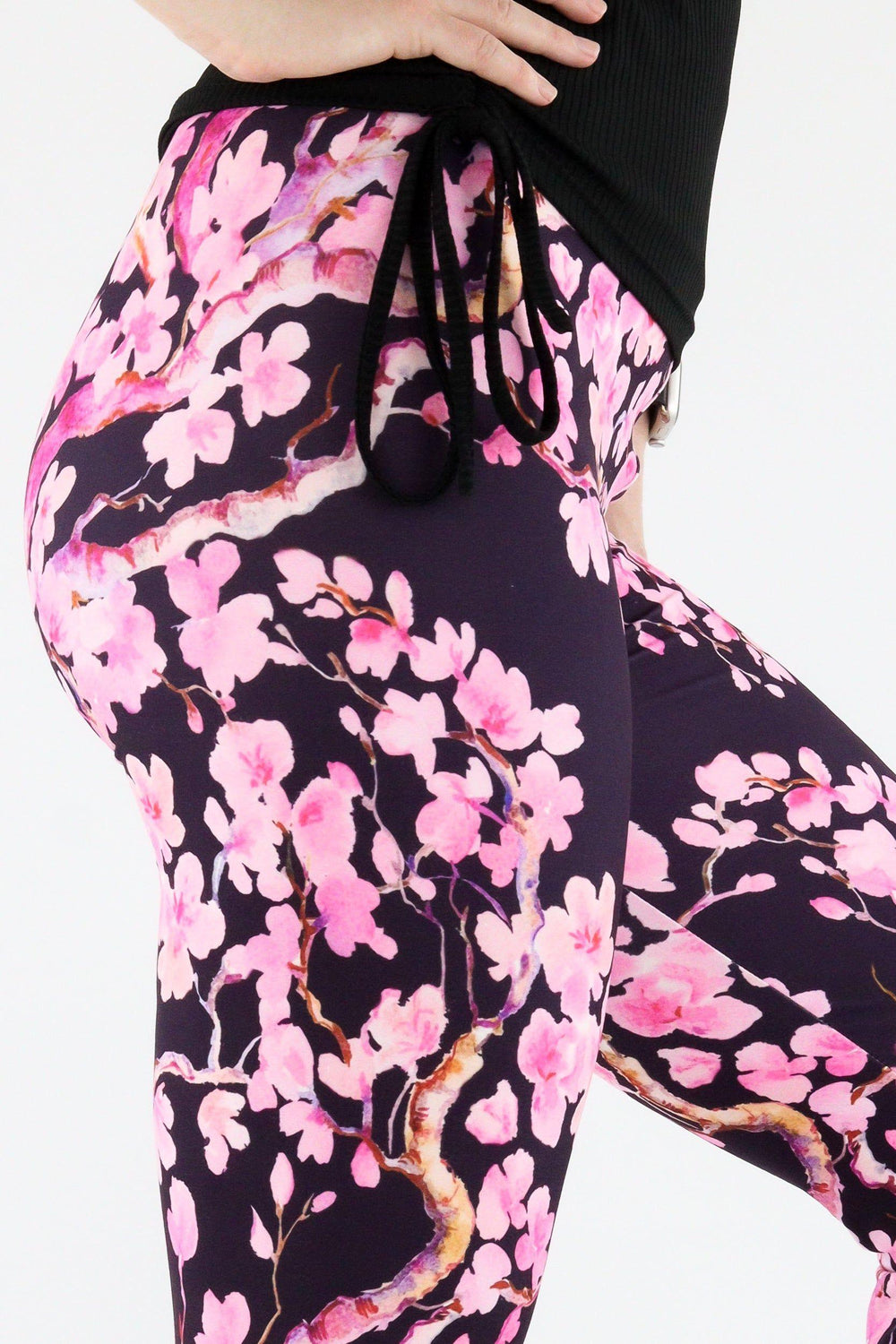 Watercolour Cherry Blossom - Casual Capri Leggings Casual Capri Leggings Pawlie   