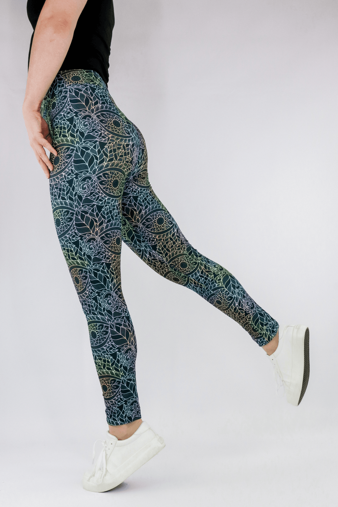 Sacred Flower - Casual Leggings - Multi Colour Casual Full Leggings Pawlie   