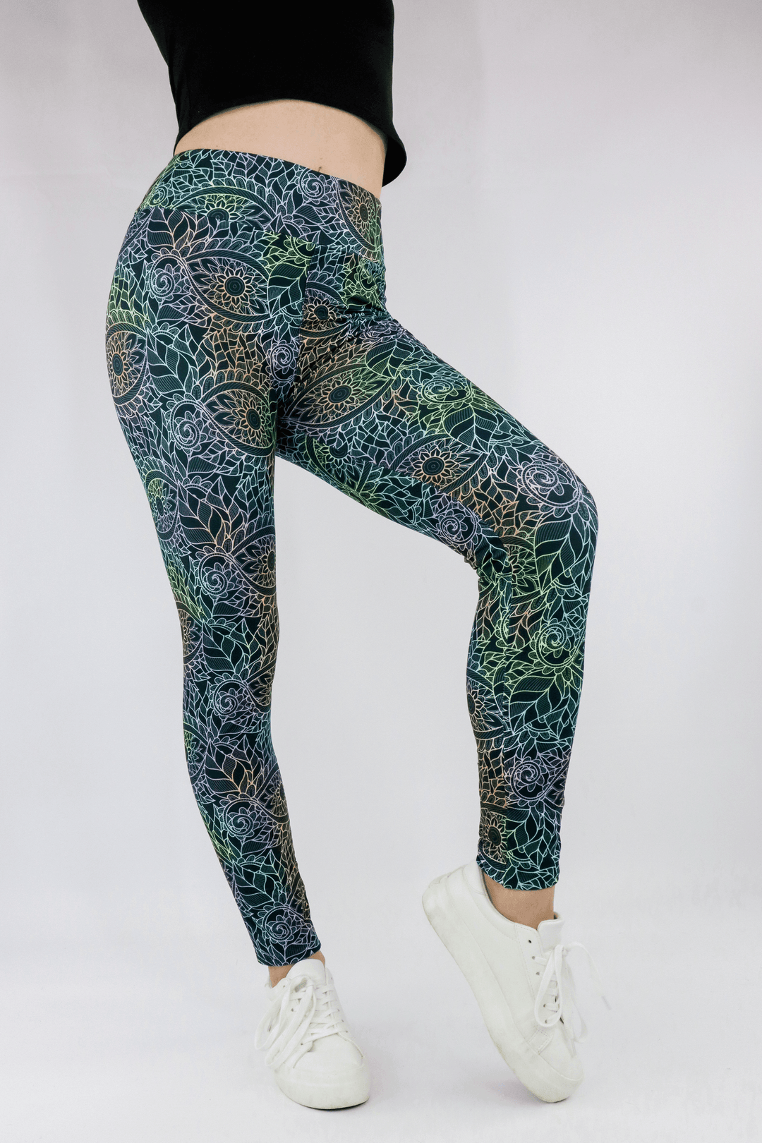 Sacred Flower - Casual Leggings - Multi Colour Casual Full Leggings Pawlie   